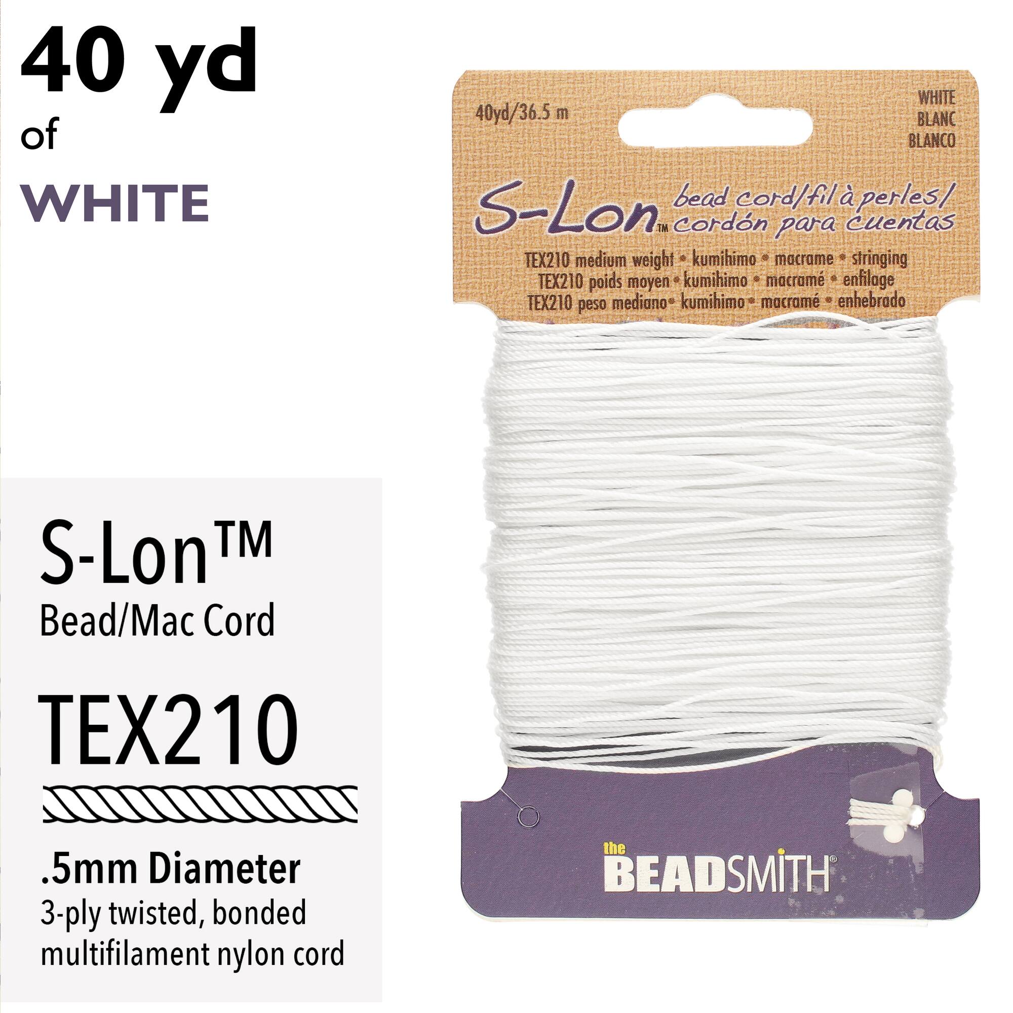 12 Pack: The Beadsmith® S-Lon® 0.5mm White Bead Cord